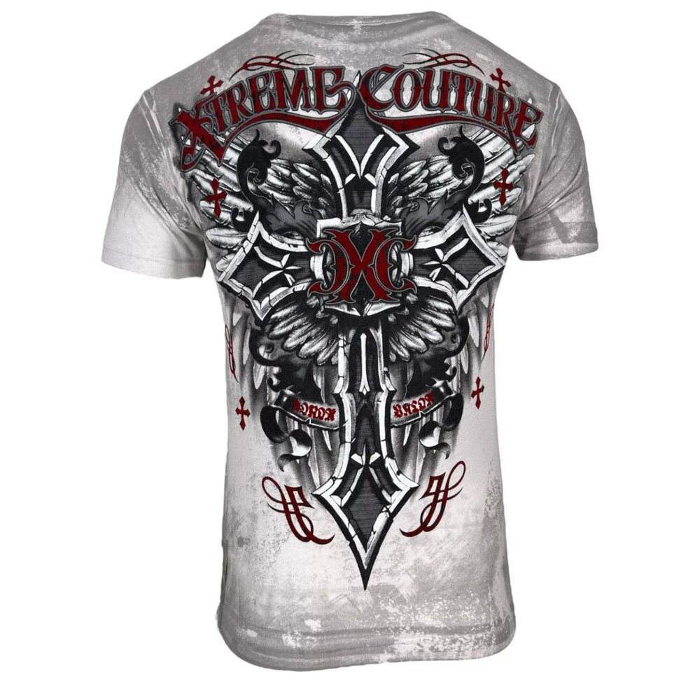 Xtreme Couture by Affliction Men's T-Shirt Brigadier Cross Biker Y2K S-5XL